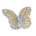 Mariah Butterfly Ring in Canary Yellow Crystalline