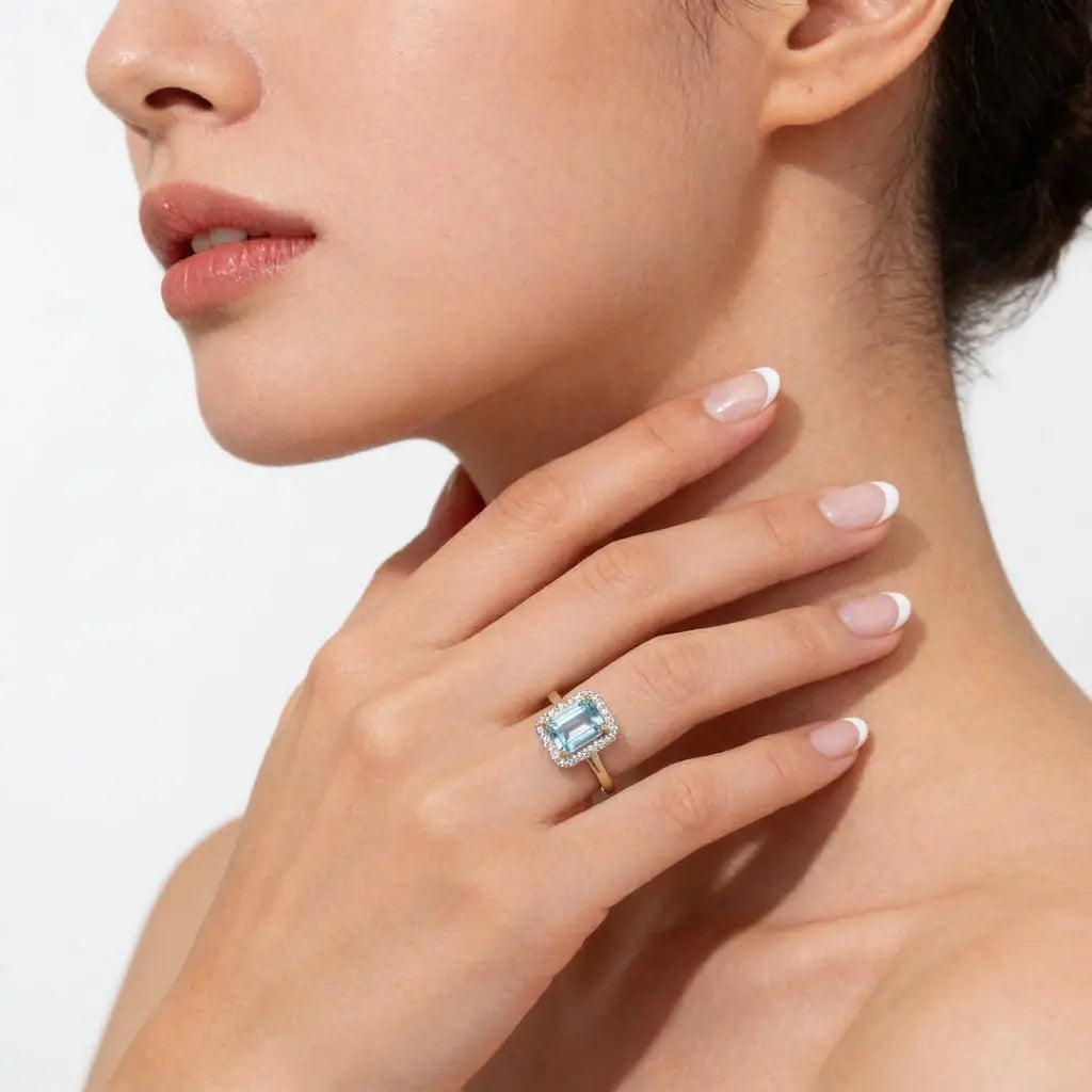Marina Bell Ring Aquamarine