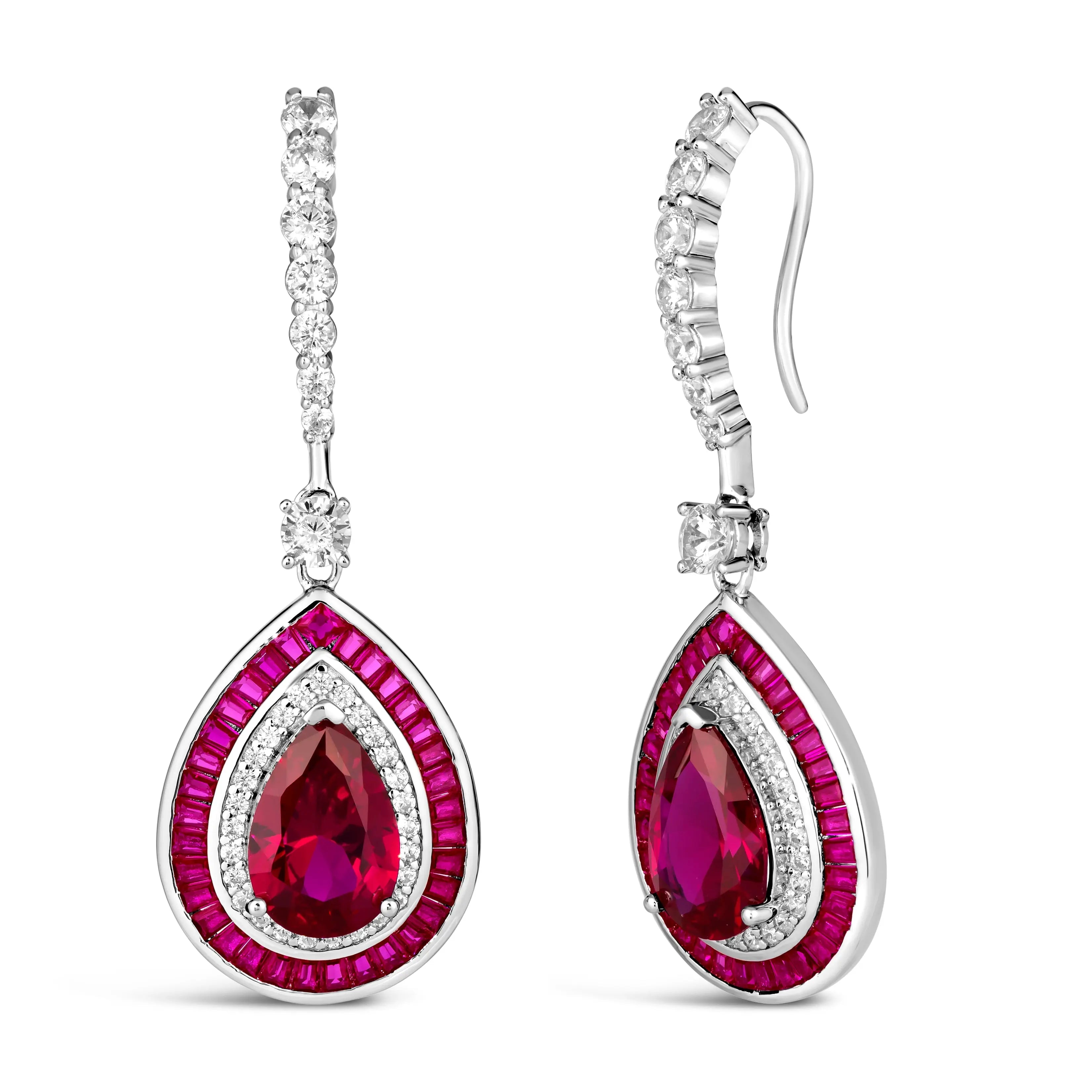 Medellin Gem Drop Earrings in Ruby