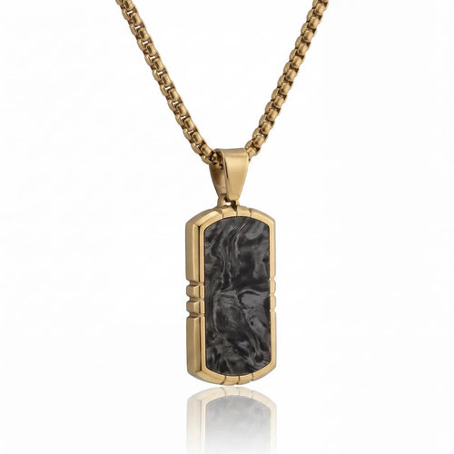Midnight Obsidian Shield Necklace
