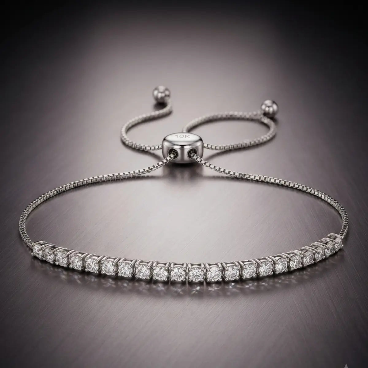 14K White Gold Miracle-Set Diamond Bolo Bracelet