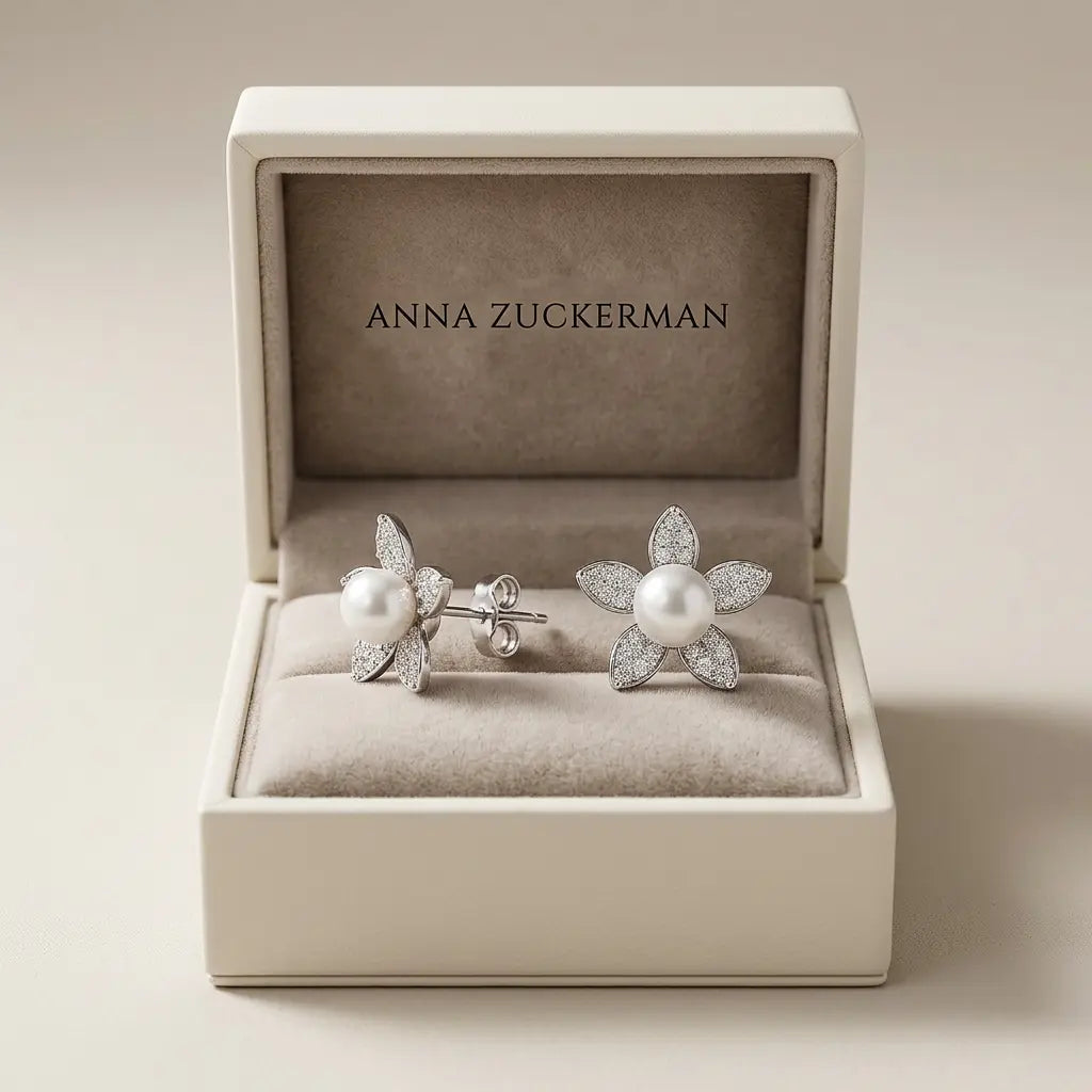 Mother of Pearl Bloom Studs by AZ Essentials