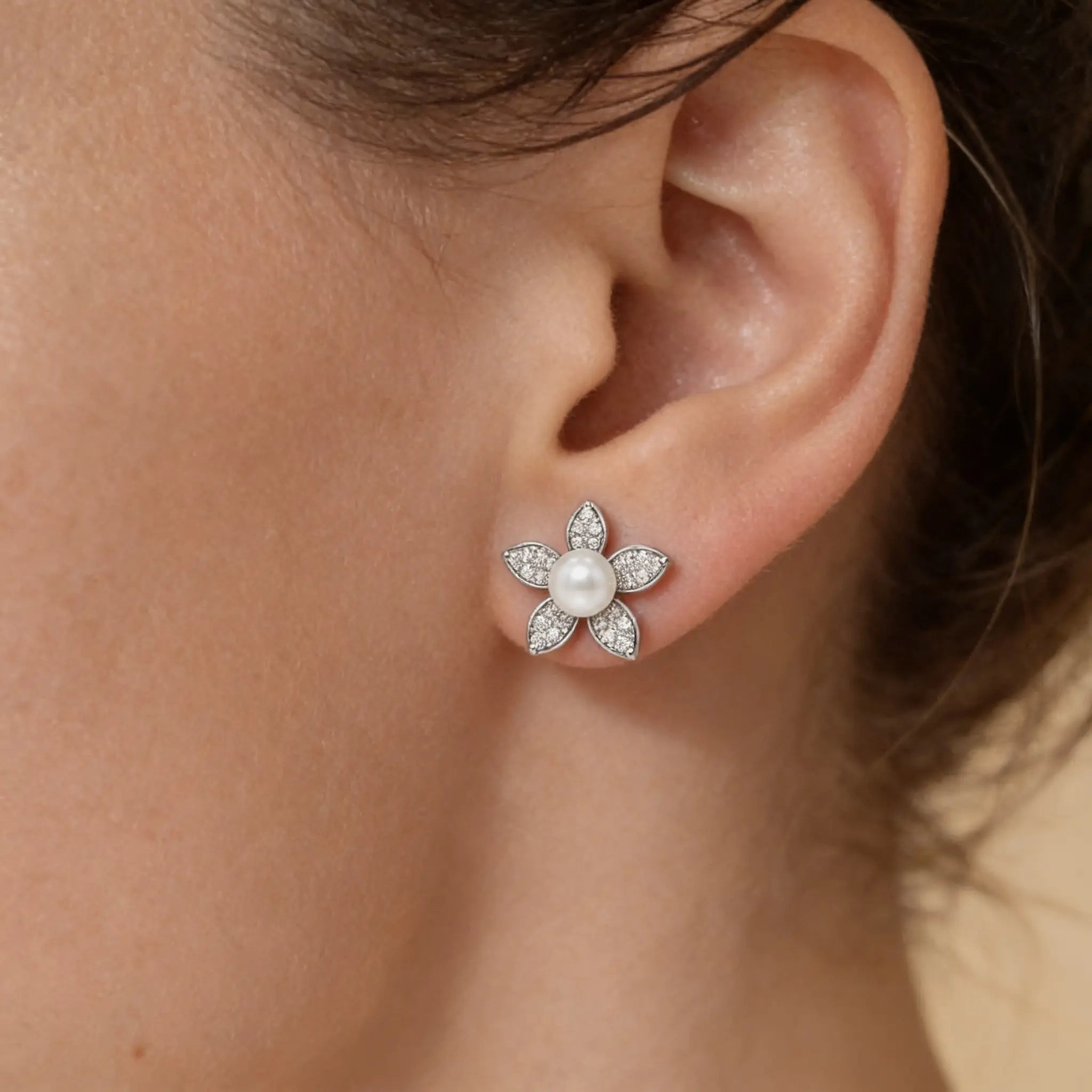 Mother of Pearl Bloom Studs by AZ Essentials