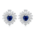 Multi Gem Heart Earrings in Sapphire