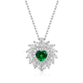 Multi Gem Heart Necklace in Emerald