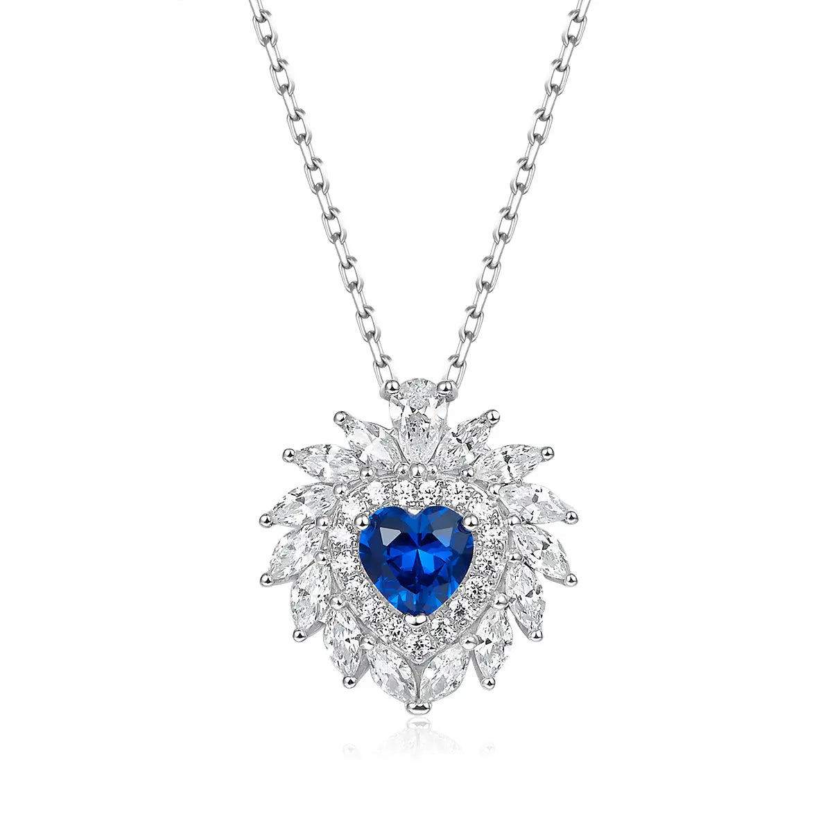 Multi Gem Heart Necklace in Sapphire