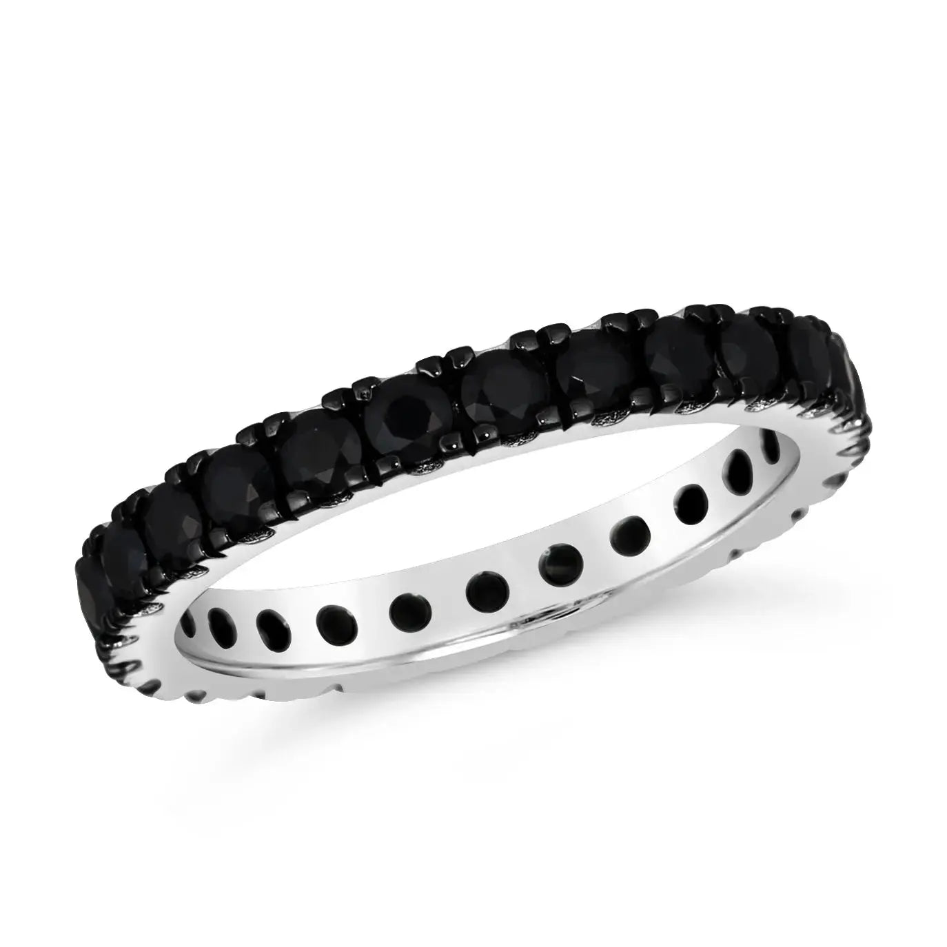Multi-Sapphire Skinny Eternity Band in Black