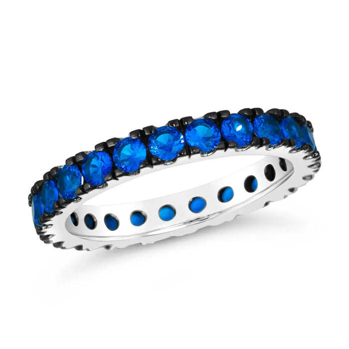 Multi-Sapphire Skinny Eternity Band in Blue Sapphire