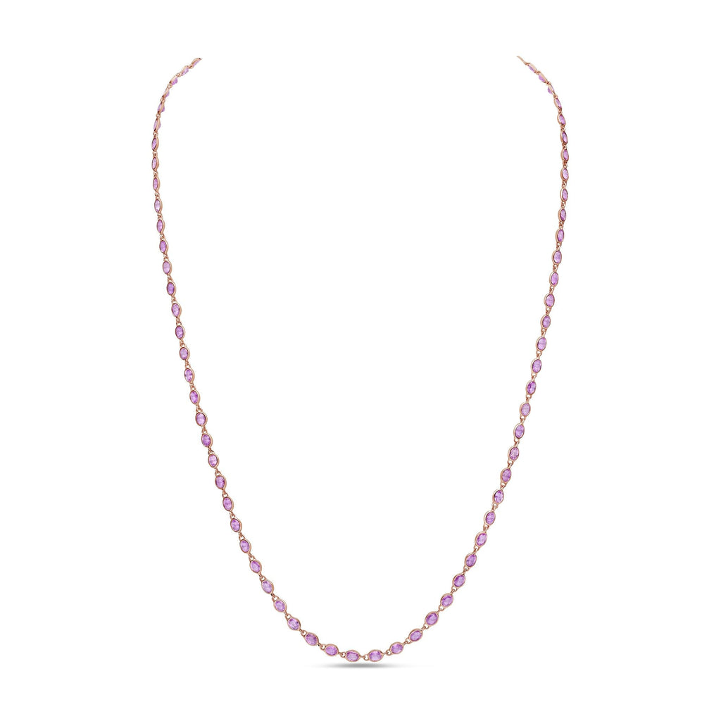 Oval Pink Sapphire Necklace