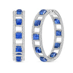 Blue Sapphire Hoops