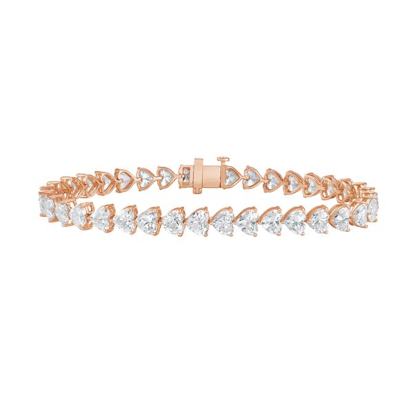 Lab-Grown Heart Diamond Tennis Bracelet