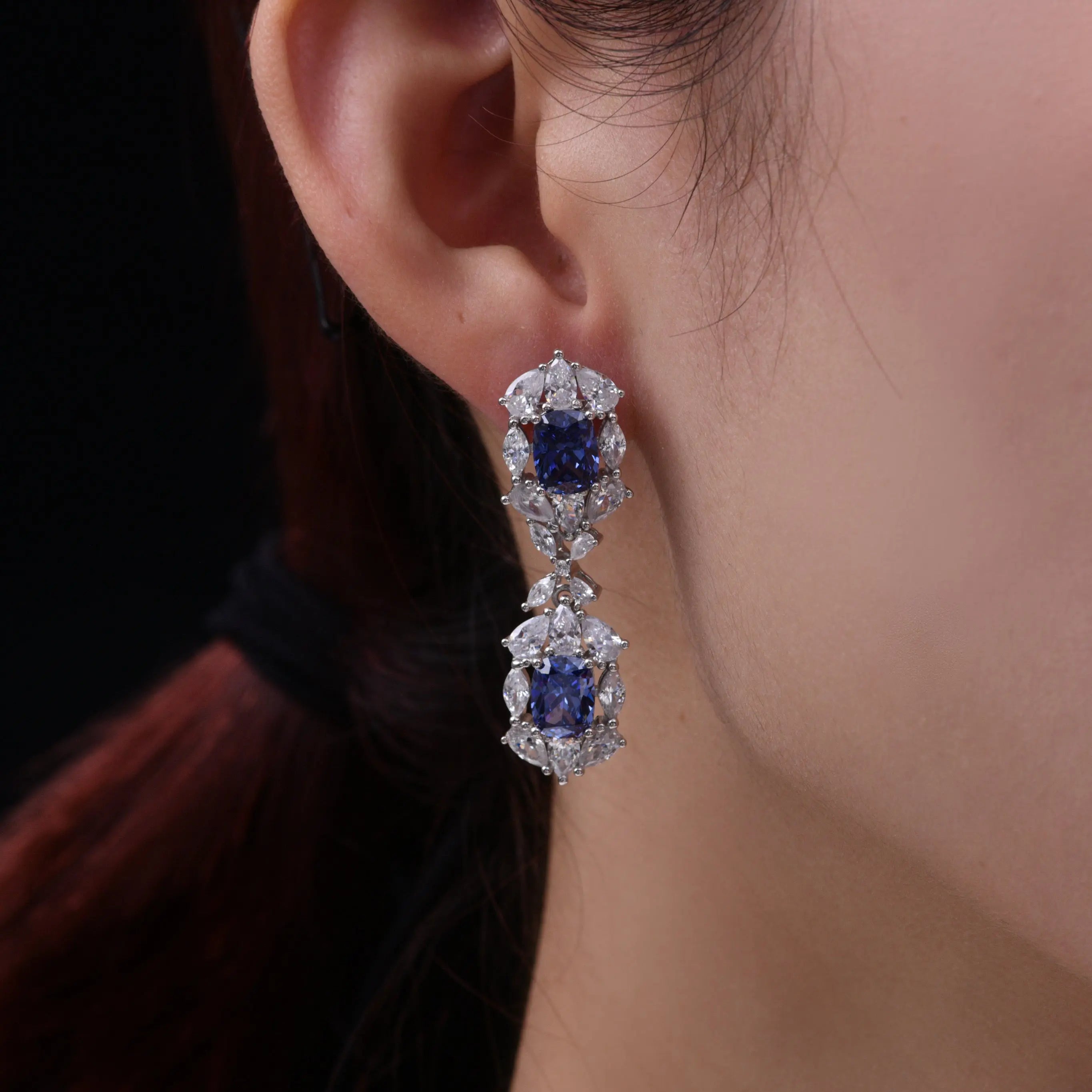 Naomi Tanzanite Statement Earrings
