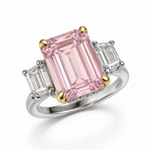 Natalie 3 Stone Ring in Argyle Pink