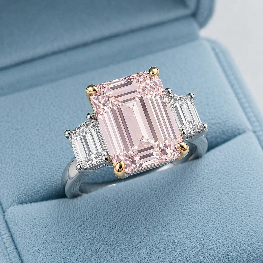 Natalie 3 Stone Ring in Argyle Pink