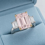 Natalie 3 Stone Ring in Argyle Pink