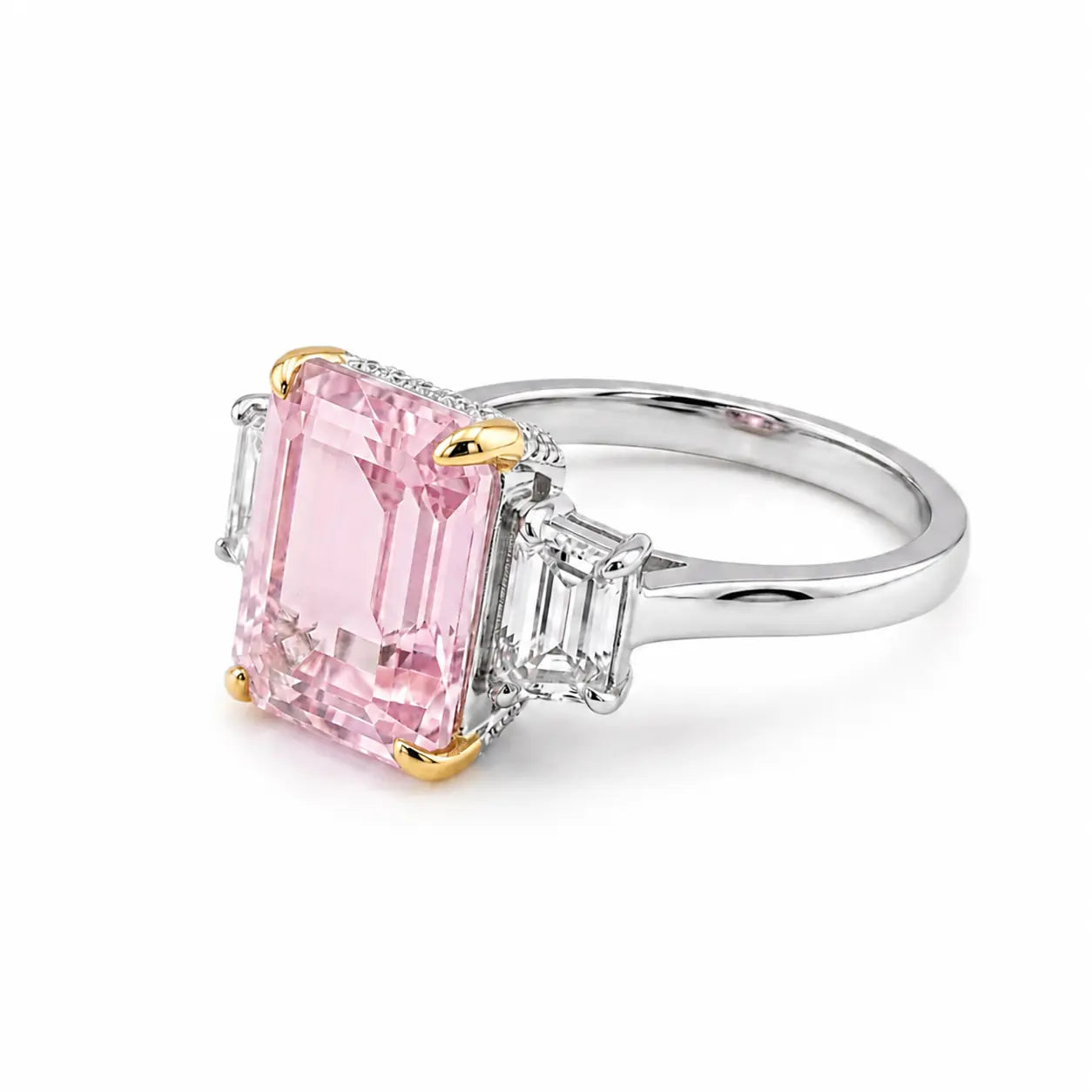Natalie 3 Stone Ring in Argyle Pink