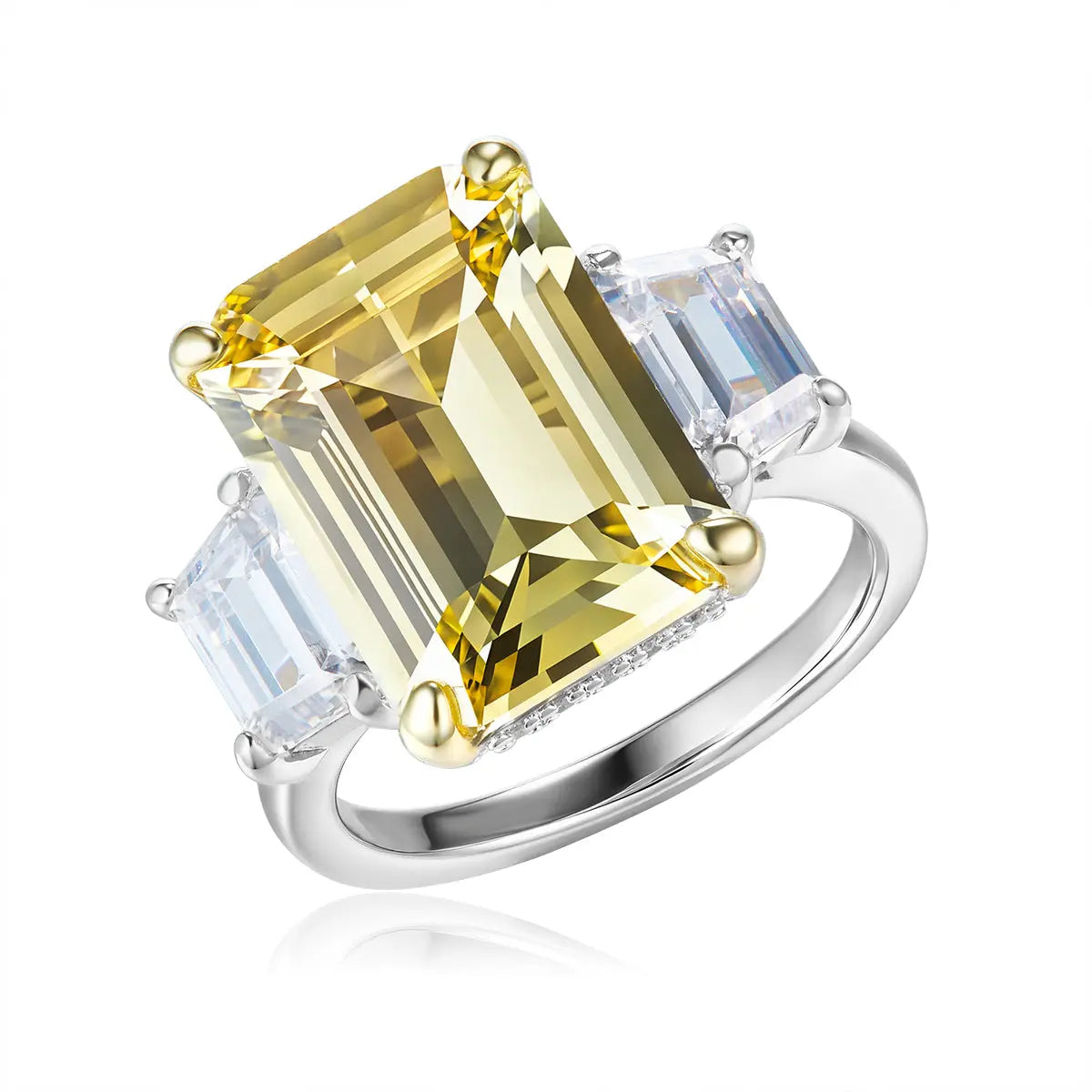 Natalie 3 Stone Ring in Canary