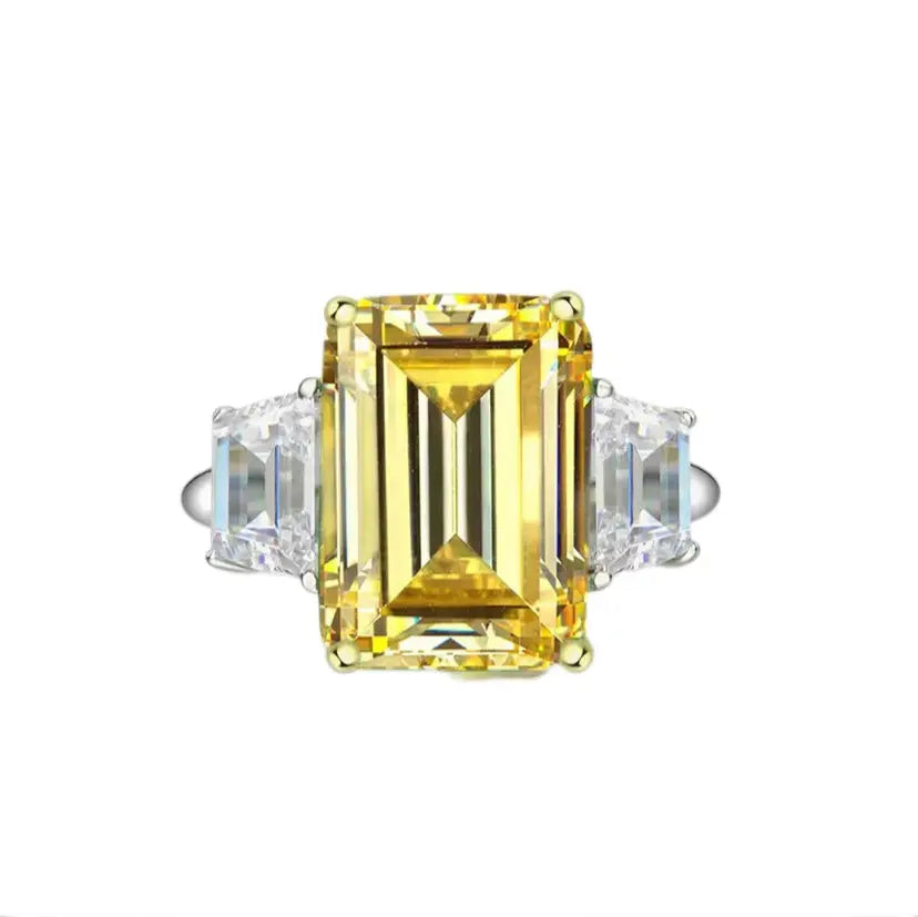 Natalie 3 Stone Ring in Canary