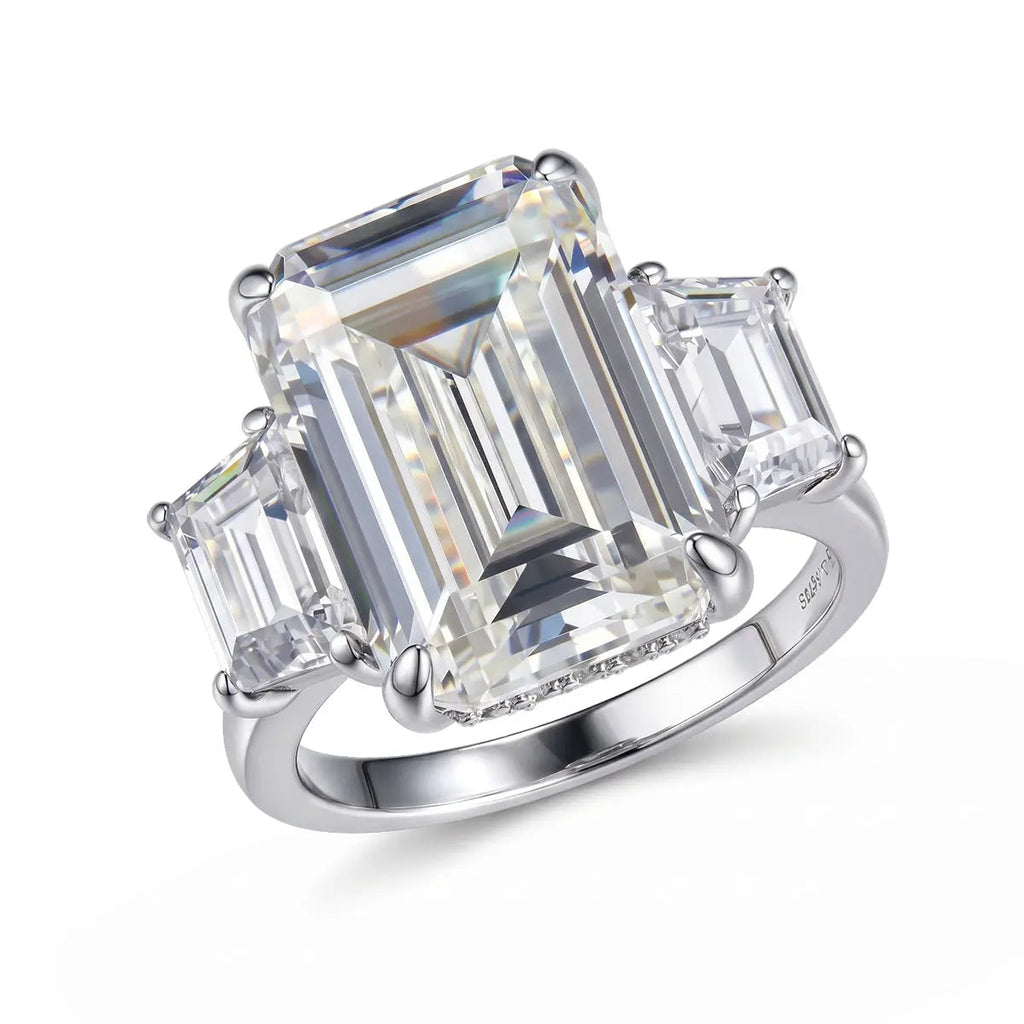 Natalie 3 Stone Ring in Diamond Crystalline