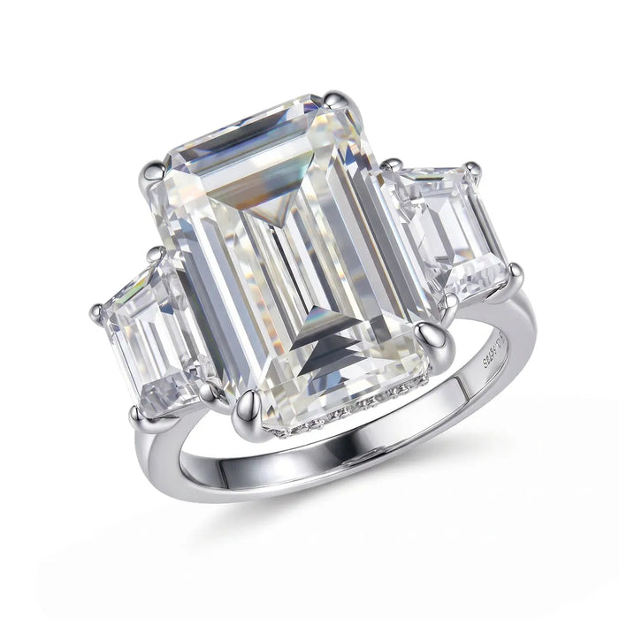 Natalie 3 Stone Ring in Diamond Crystalline