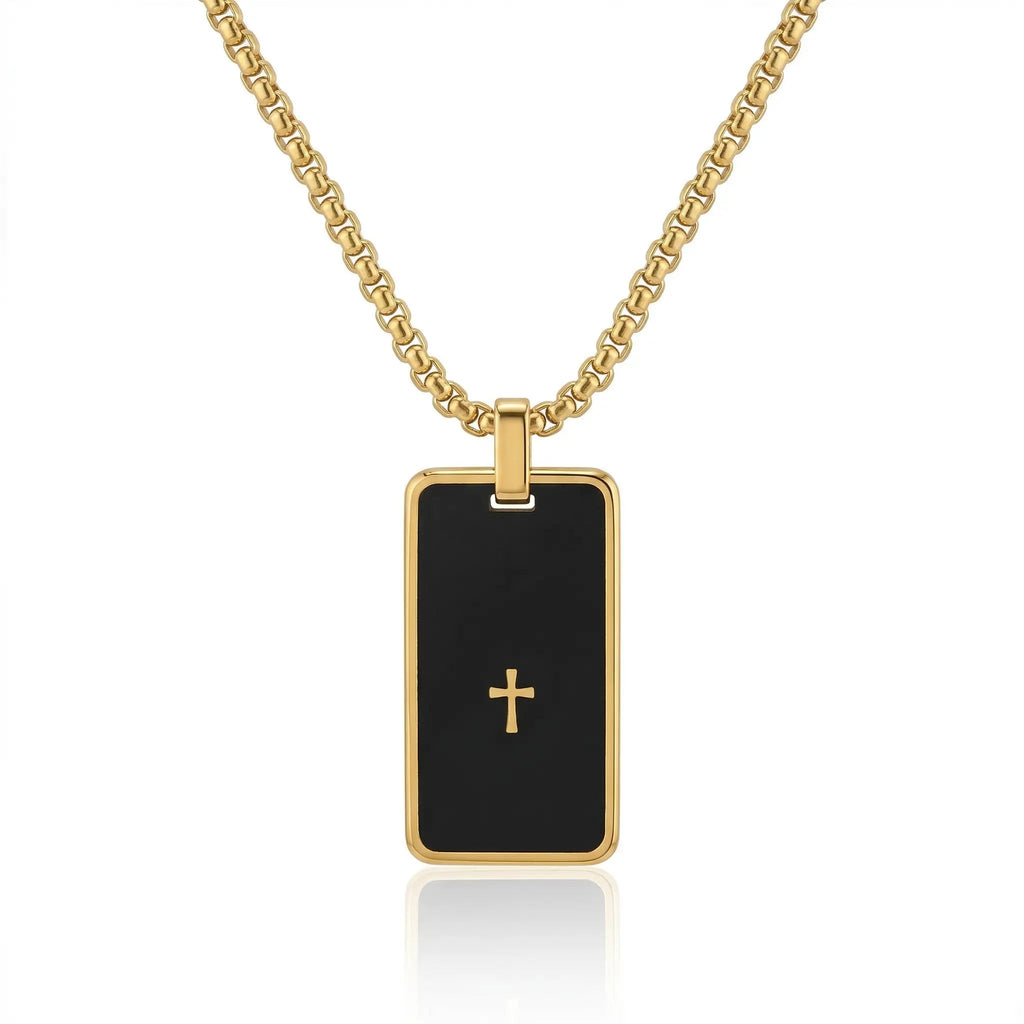 Noir Faith Tag Necklace