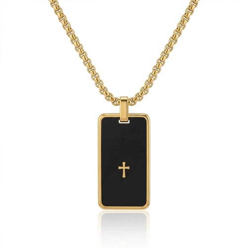 Noir Faith Tag Necklace