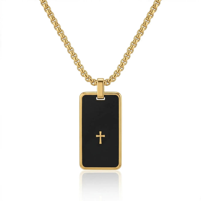 Noir Faith Tag Necklace