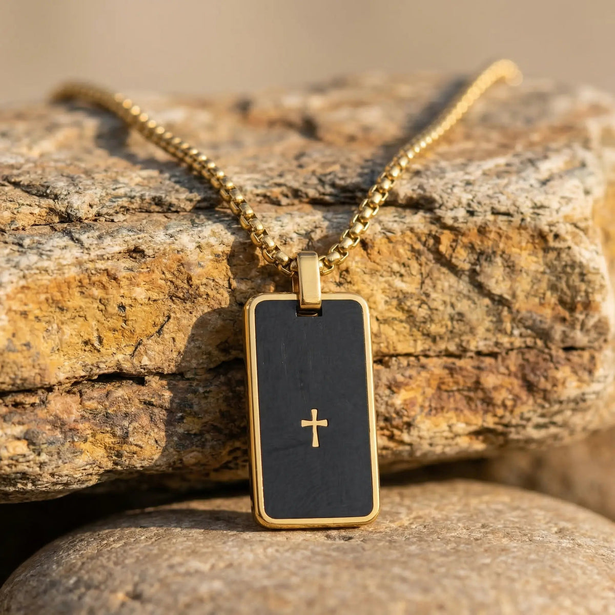Noir Faith Tag Necklace