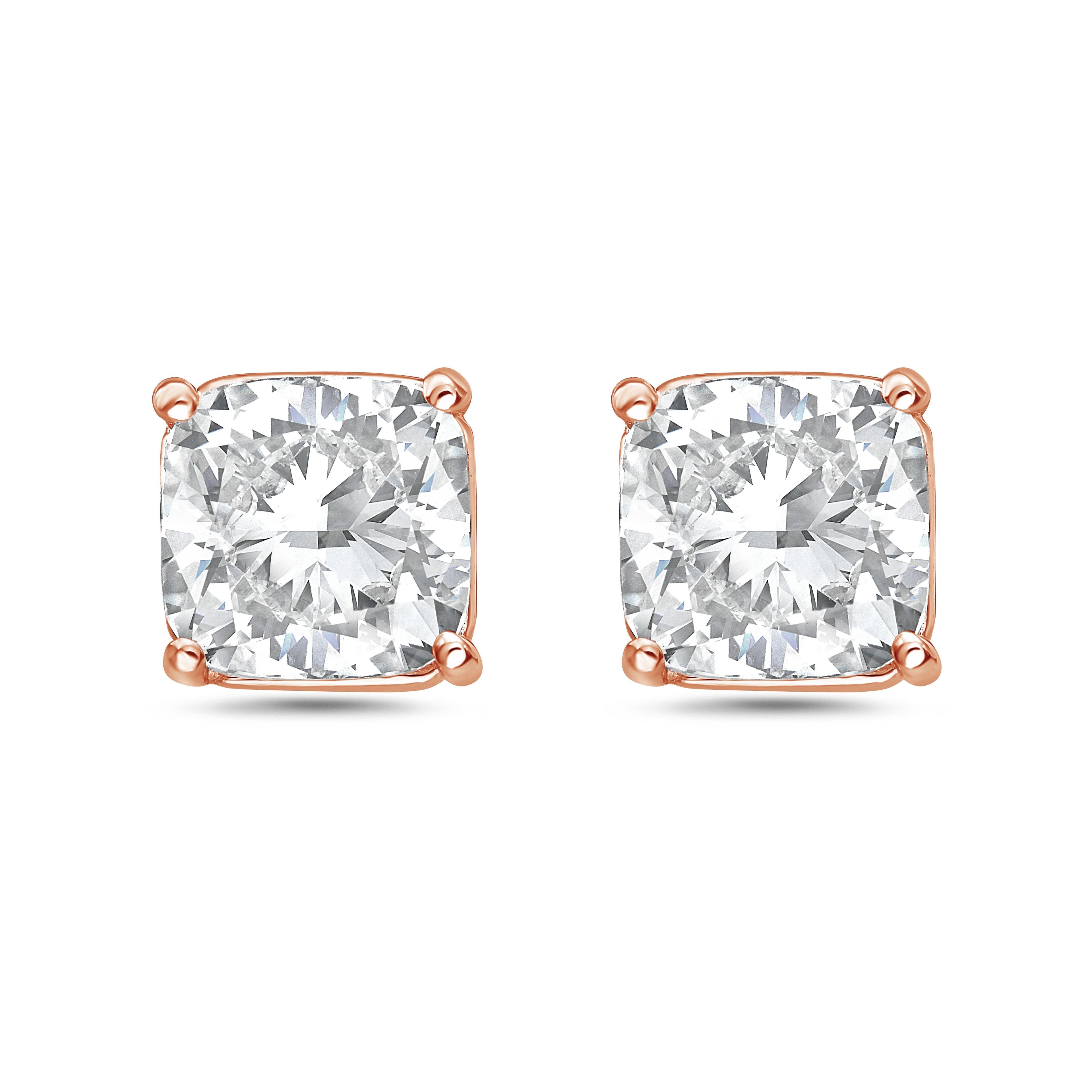 Lab Grown Square Cushion Studs