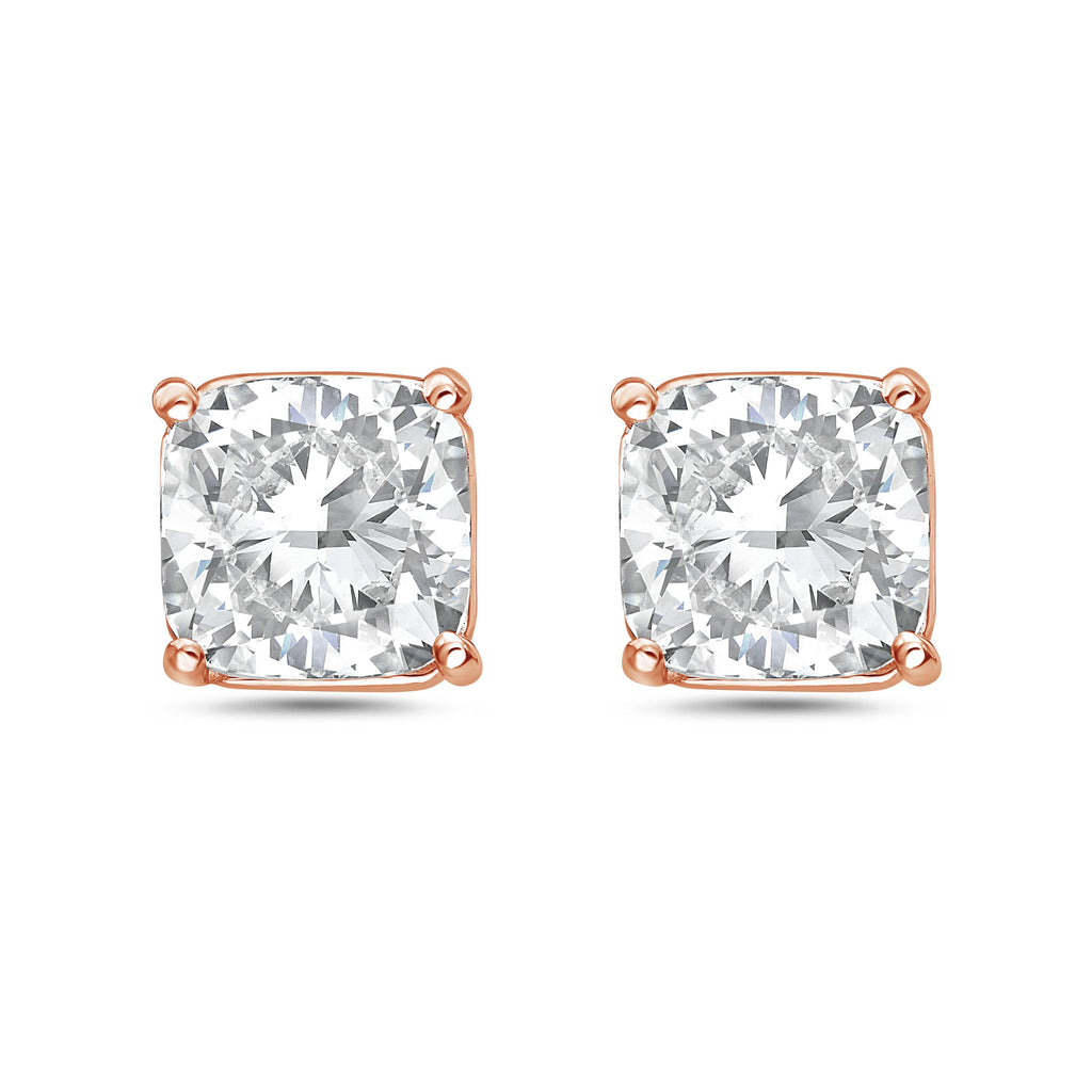 Lab Grown Square Cushion Studs