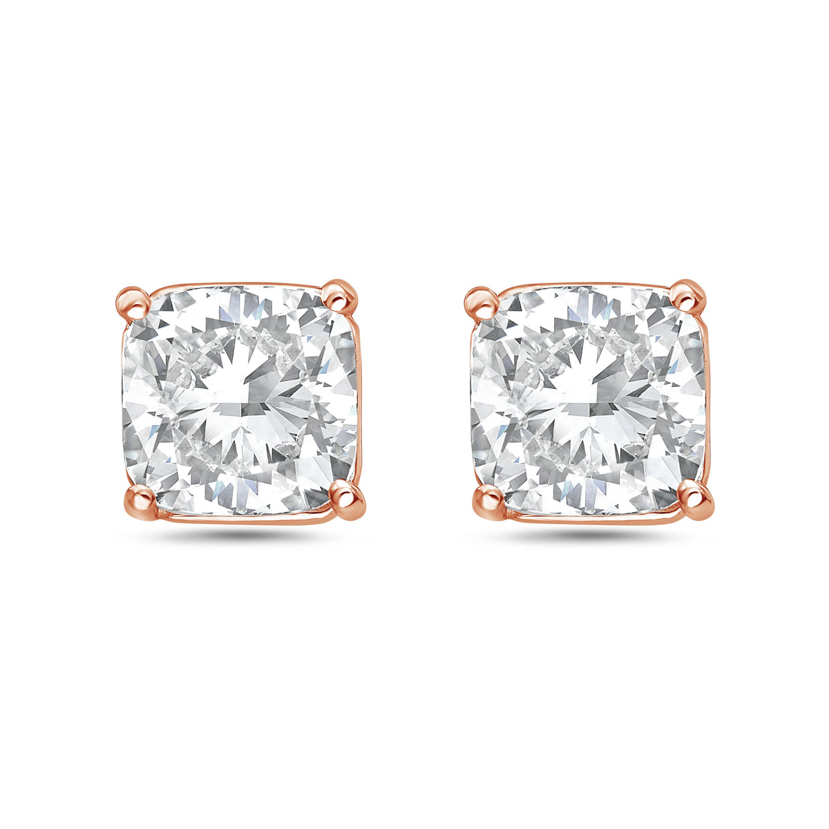 Lab Grown Square Cushion Studs