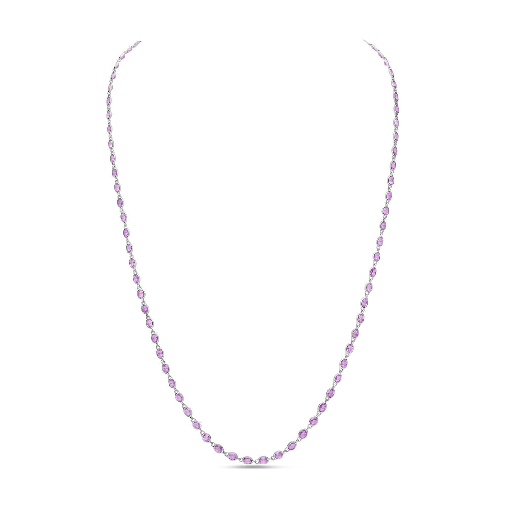 Oval Pink Sapphire Necklace