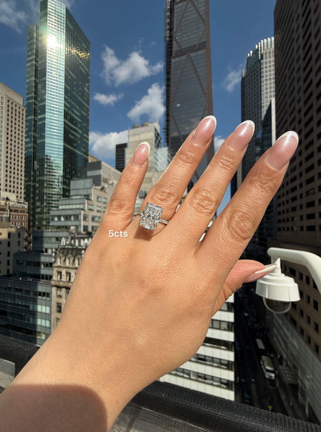 Lab-Grown Radiant Cut Diamond Engagement Ring, 18K Gold
