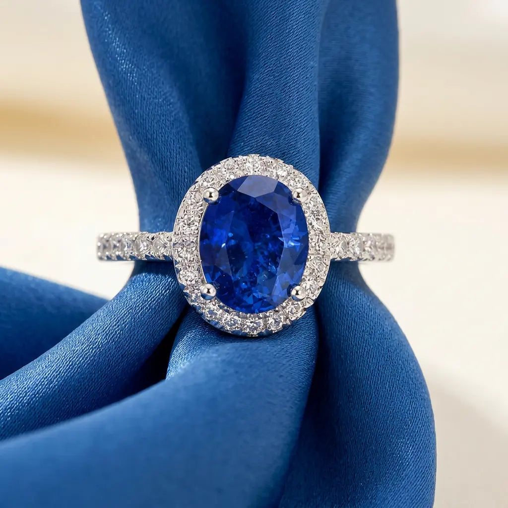 Oleander Ring in Blue Sapphire