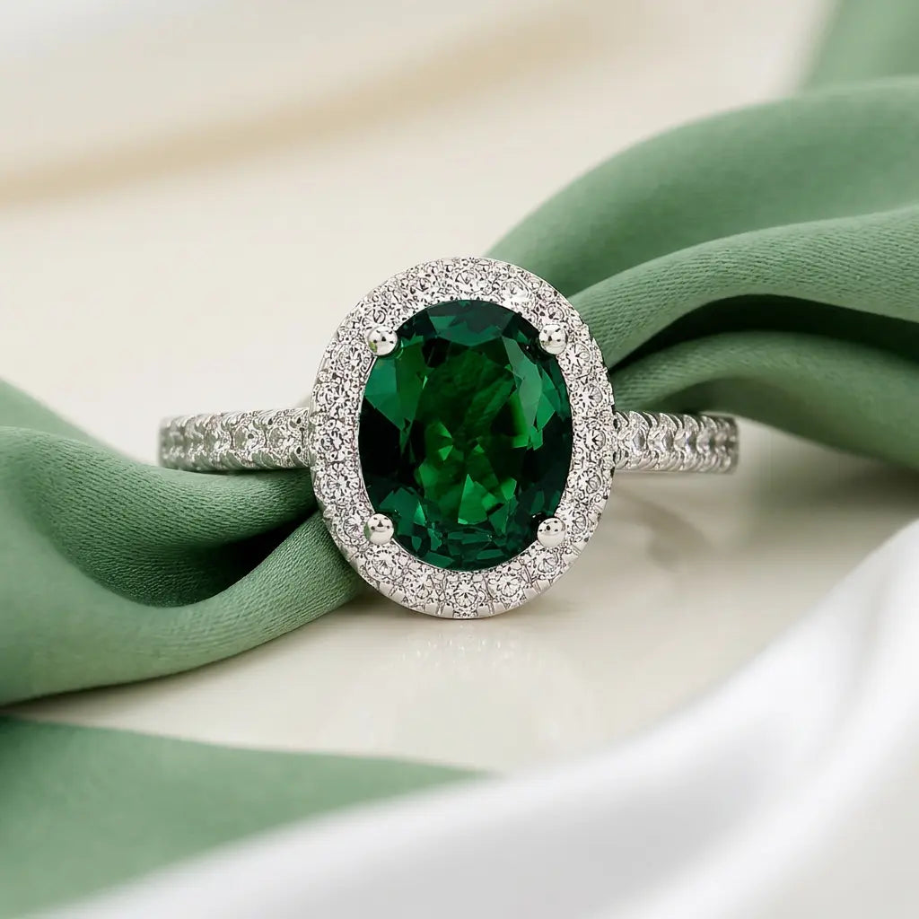 Oleander Ring in Emerald