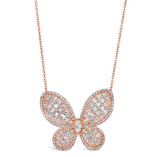Olivia Butterfly Necklace Rose Gold