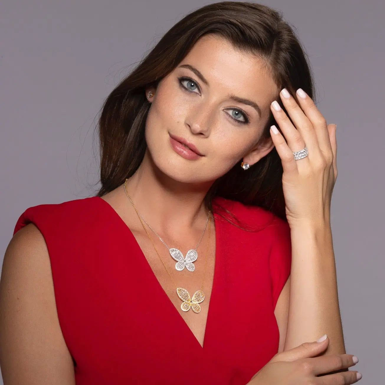 Olivia Butterfly Necklace Yellow Gold