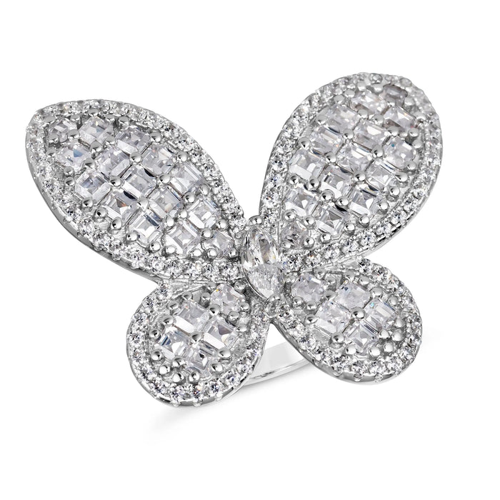 Olivia Butterfly Ring in Platinum