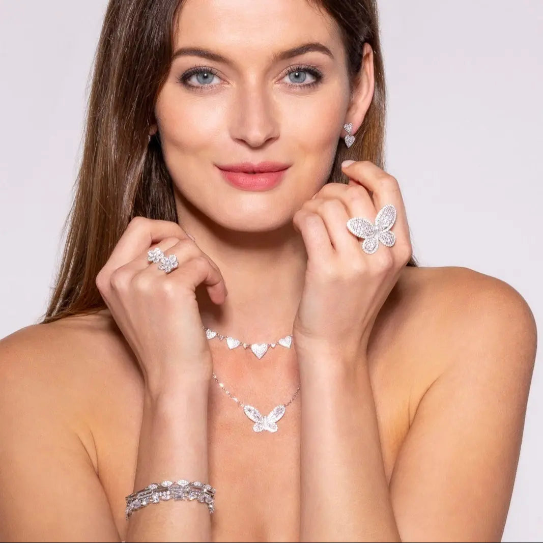 Olivia Butterfly Ring in Platinum