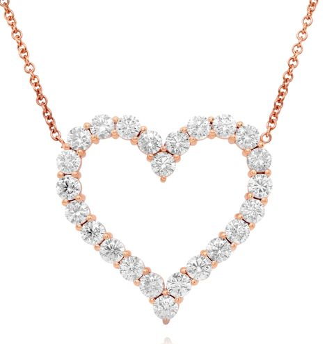 Lab Grown Open Heart Diamond Pendant