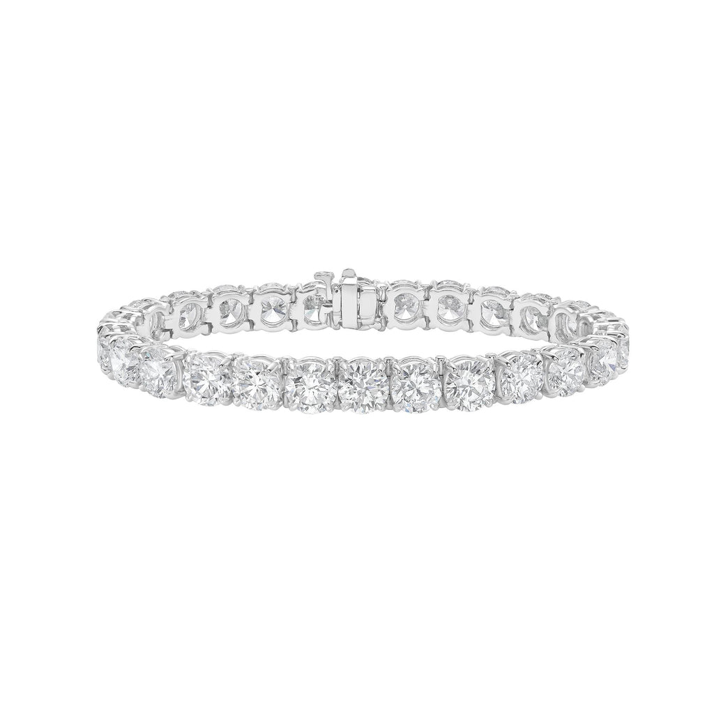 Lab-Grown Round Diamond Tennis Bracelet, 4-Prong, 14K Gold