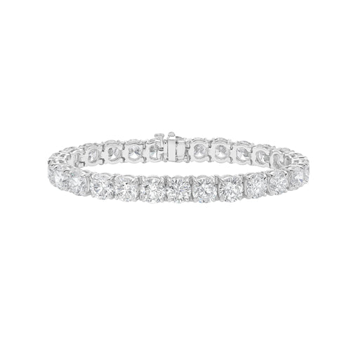 Lab-Grown Round Diamond Tennis Bracelet, 4-Prong, 14K Gold