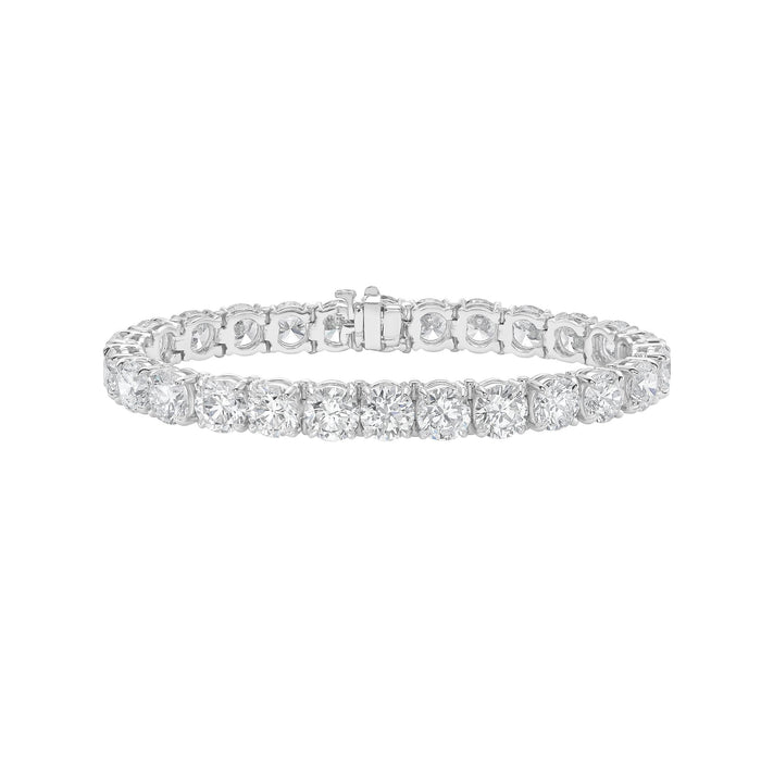 Lab-Grown Round Diamond Tennis Bracelet, 4-Prong, 14K Gold
