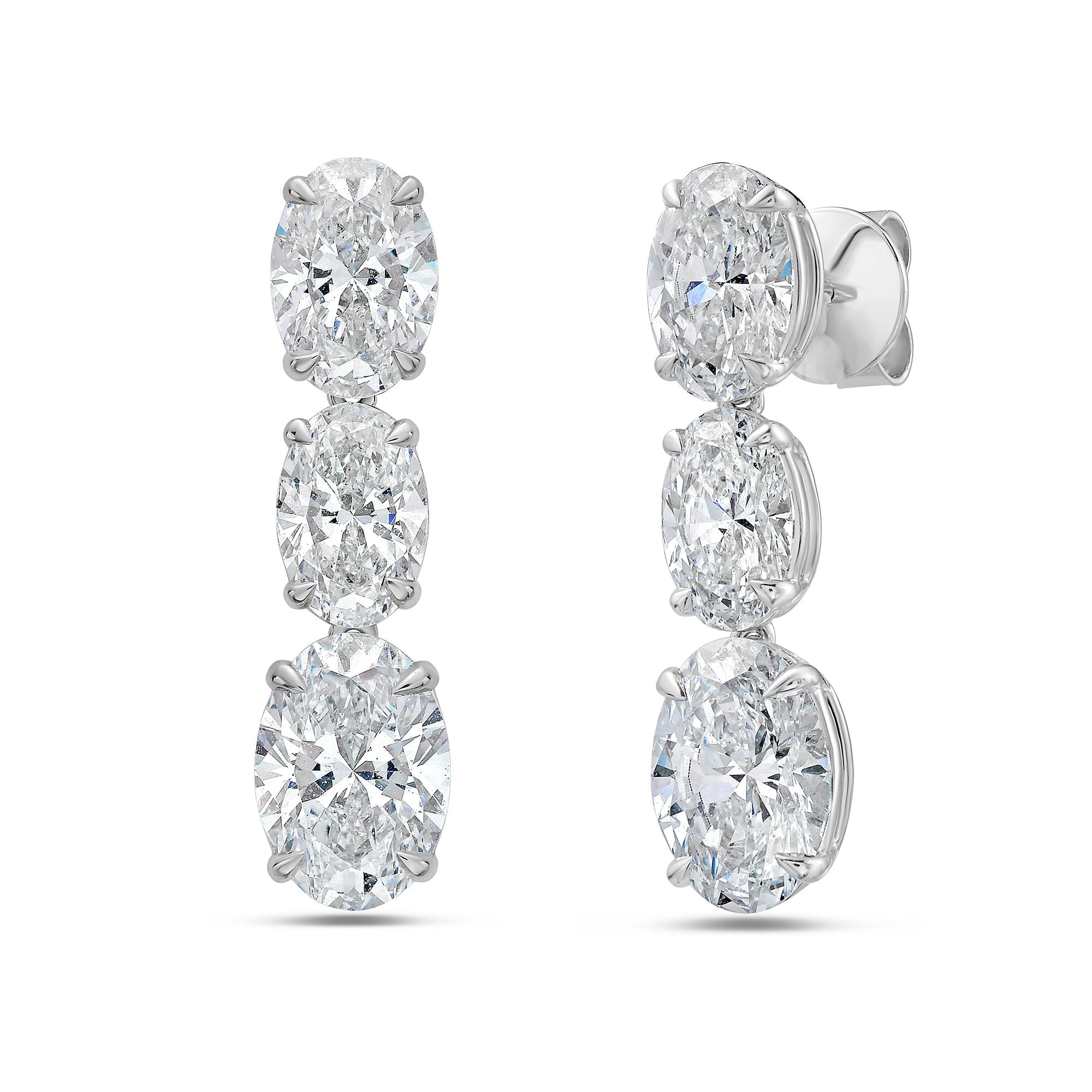 Lab Grown Oval Diamond Drop Earrings