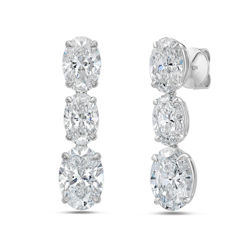 Lab Grown Oval Diamond Drop Earrings