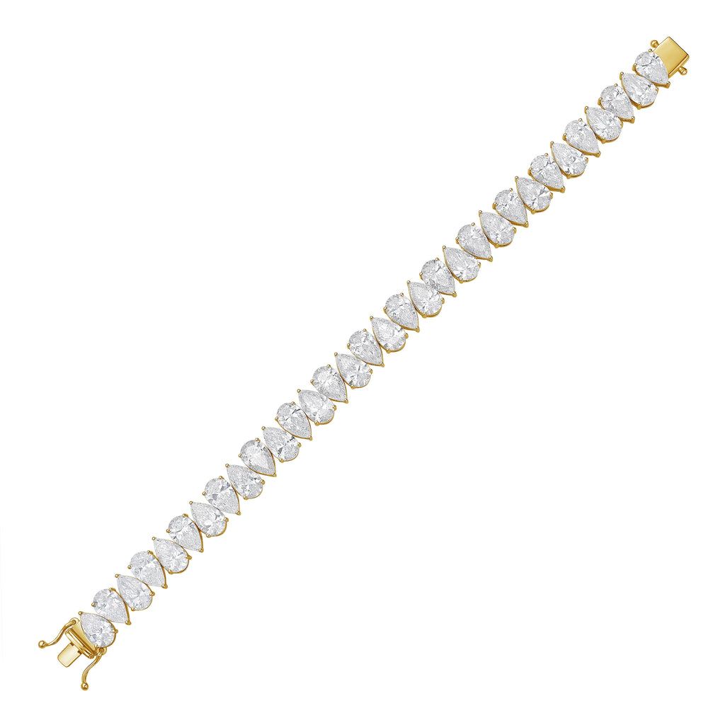 Lab Grown Pear Diamond Tennis Bracelet