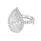 Lab-Grown Pear Diamond Halo Ring, 18K Gold