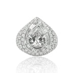 Dome-Style Pear Shaped Diamond Ring