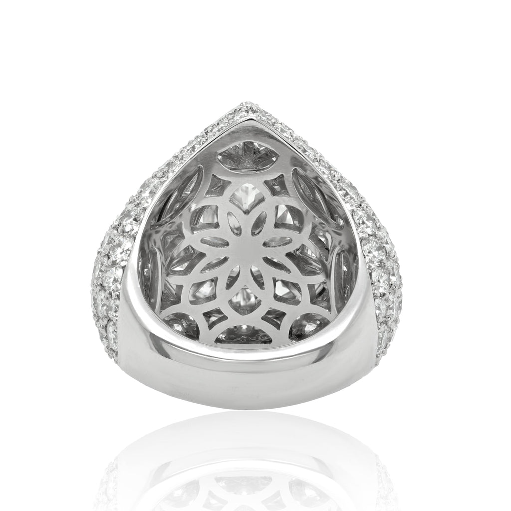 Dome-Style Pear Shaped Diamond Ring