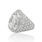Dome-Style Pear Shaped Diamond Ring